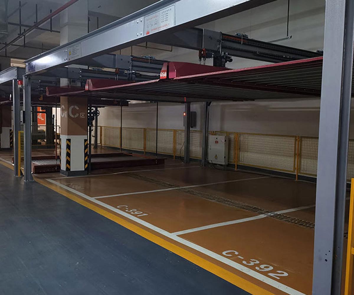 郫都智能停車在有限的土地面積上成倍的提高容車率